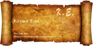 Kozma Ede névjegykártya